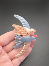 Load image into Gallery viewer, 1940s Coro Pink and Blue Nylon Bird Brooch
