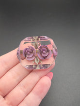 Load image into Gallery viewer, 1940s Lilac Flower Reverse Carved Lucite Brooch

