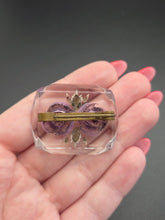 Load image into Gallery viewer, 1940s Lilac Flower Reverse Carved Lucite Brooch
