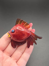 Load image into Gallery viewer, 1940s Red/Brown Elzac Fish Brooch
