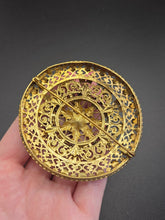 Load image into Gallery viewer, 1930s HUGE Czech Orange Glass Filigree Dome Brooch
