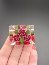 Load image into Gallery viewer, 1940s Reverse Carved Lucite Red Rose Brooch
