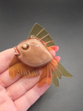 Load image into Gallery viewer, 1940s Beige/Taupe Elzac Lucite Fish Brooch
