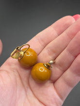 Load image into Gallery viewer, 1940s Huge Chunky Chartreuse Ball Earrings
