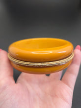 Load image into Gallery viewer, 1940s MEGA Egg Yolk Bakelite and Metal Bangle
