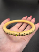 Load image into Gallery viewer, 1920s Thick Celluloid and Green Rhinestone Upper Arm Bangle
