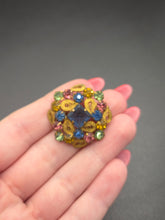 Load image into Gallery viewer, 1930s Czech Multicoloured Glass Filigree Brooch
