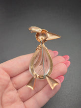 Load image into Gallery viewer, 1940s Brass and Carved Lucite Duck/Penguin Brooch
