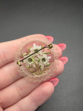 Load image into Gallery viewer, 1940s Rare Small Reverse Carved Lucite Edelweiss Brooch
