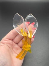 Load image into Gallery viewer, 1940s Huge Yellow Lucite Lily Brooch
