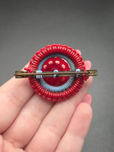 Load image into Gallery viewer, 1940s Make Do and Mend Blue and Red Wirework Brooch
