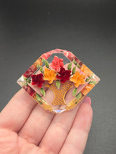 Load image into Gallery viewer, 1940s Orange and Red Reverse Carved Lucite Brooch
