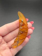 Load image into Gallery viewer, 1940s Apple Juice Bakelite Crescent Moon Paste Brooch
