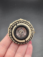 Load image into Gallery viewer, 1940s Chunky Black and White Wirework Brooch

