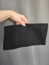 Load image into Gallery viewer, 1940s Black Corde Scalloped Clutch Bag
