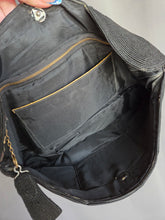 Load image into Gallery viewer, 1940s Black Corde Scalloped Clutch Bag
