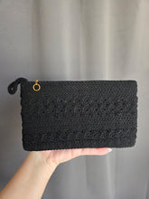 Load image into Gallery viewer, 1940s Black Crochet Clutch Bag
