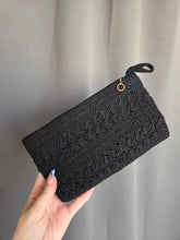 Load image into Gallery viewer, 1940s Black Crochet Clutch Bag
