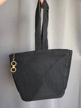Load image into Gallery viewer, 1940s Black Corde Raised Pattern Bag
