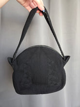 Load image into Gallery viewer, 1940s Black Unusual Shape Corde Bag
