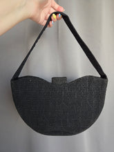 Load image into Gallery viewer, 1940s Black Heart Shaped Corde Bag
