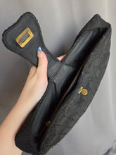 Load image into Gallery viewer, 1940s Black Heart Shaped Corde Bag

