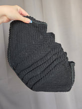 Load image into Gallery viewer, 1940s Huge Chunky Black Crochet Clutch Bag

