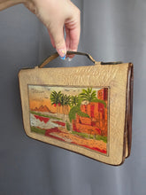 Load image into Gallery viewer, 1940s Orange/Beige Egyptian Tourist Bag
