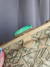 Load image into Gallery viewer, 1920s/1930s Rare Deco Cream and Green Tapestry Bag
