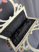 Load image into Gallery viewer, 1930s Black, Gold and Cream Crochet Bag
