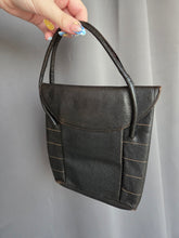 Load image into Gallery viewer, 1930s/1940s Black Stitched Edge Leather Bag

