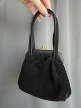 Load image into Gallery viewer, 1940s Black Suede Bag
