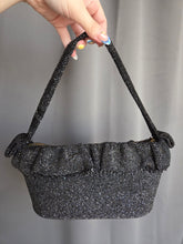 Load image into Gallery viewer, 1940s Black Beaded Box Bag With Frill
