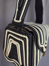 Load image into Gallery viewer, 1940s Black and White Telephone Cord Box Bag

