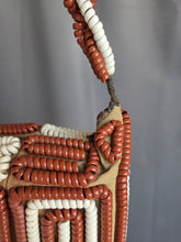 Load image into Gallery viewer, 1940s Rare Brown and White Telephone Cord Box Bag
