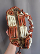 Load image into Gallery viewer, 1940s Rare Brown and White Telephone Cord Box Bag

