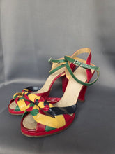 Load image into Gallery viewer, 1940s Rare Multicoloured Strappy Sandals
