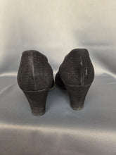 Load image into Gallery viewer, 1940s Black Suede Shoes With Punched Holes
