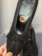 Load image into Gallery viewer, 1940s Black Suede American Red Cross Made Shoes
