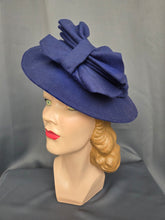 Load image into Gallery viewer, 1940s Bright Colbalt Blue Felt Hat
