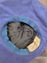 Load image into Gallery viewer, 1940s Black Velvet and Colbalt Blue Feather Hat
