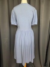Load image into Gallery viewer, 1940s Blue and White Diamond Print Dress With Bows
