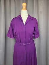 Load image into Gallery viewer, 1940s Rich Purple Zip Front Dress
