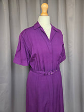 Load image into Gallery viewer, 1940s Rich Purple Zip Front Dress
