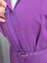 Load image into Gallery viewer, 1940s Rich Purple Zip Front Dress
