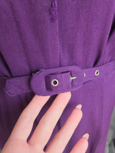 Load image into Gallery viewer, 1940s Rich Purple Zip Front Dress
