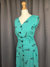 Load image into Gallery viewer, 1940s Turquoise Blue Elephant Print Sun Dress and Bolero Set
