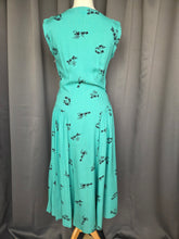Load image into Gallery viewer, 1940s Turquoise Blue Elephant Print Sun Dress and Bolero Set
