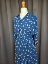 Load image into Gallery viewer, 1940s Dark Teal Square and Spot Print Dress
