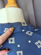 Load image into Gallery viewer, 1940s Dark Teal Square and Spot Print Dress
